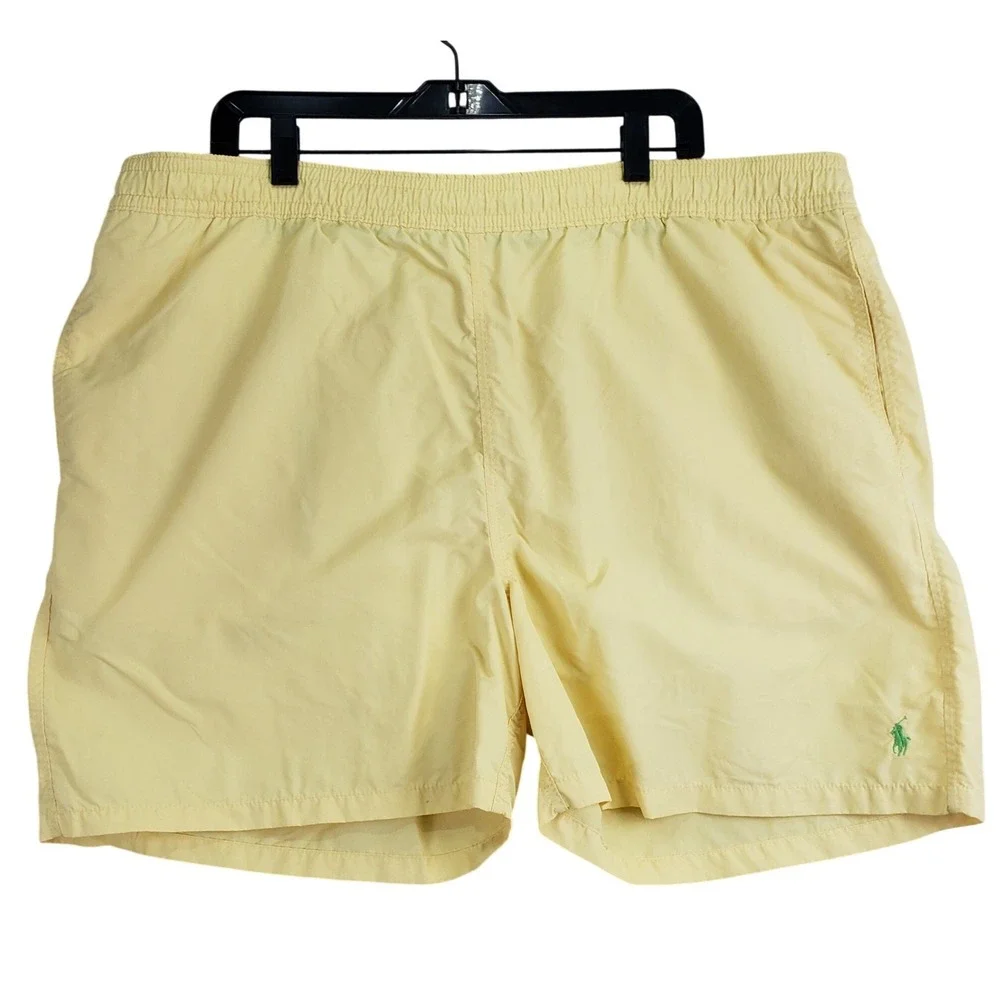 Polo Ralph Lauren Swim Trunks Mens 2X BIG Yellow Preppy Coastal